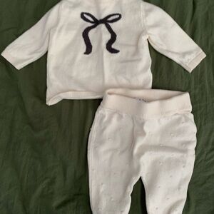 Carter's Cream Baby Outfit with Black Bow